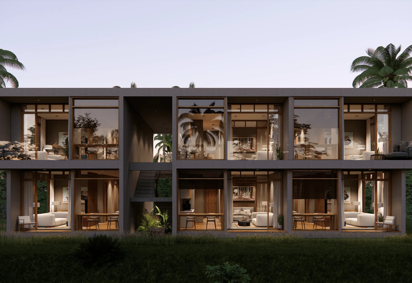 Pahili Loft Lamai — фасад здания в сумерках