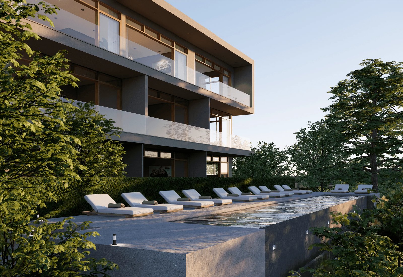 Pahili Loft Lamai — бассейн на закате